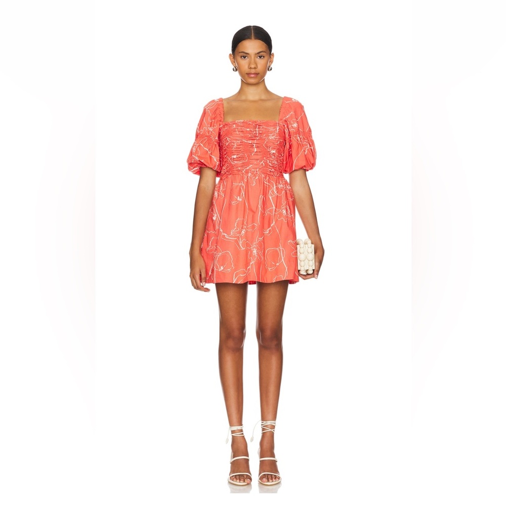 FAITHFULL THE BRAND Revolve Belladonna Mini Dress in Calla Red Print